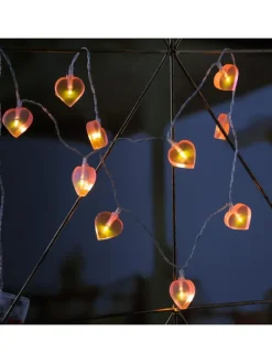 LED Lichterkette Herzen für Valentingstag Muttertag L: 90cm in rosa