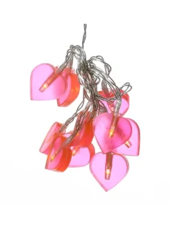 LED Lichterkette Herzen für Valentingstag Muttertag L: 90cm in rosa