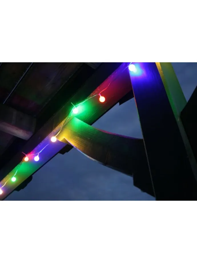 LED Lichterkette 4,80m 24 Lichter Partylichterkette in Bunt