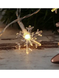 LED Lichterkette Schneeflocken L: 2m in transparent