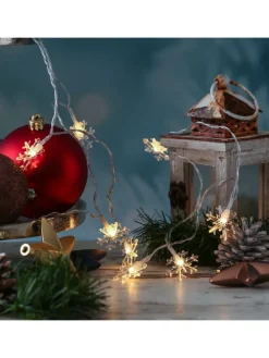 LED Lichterkette Schneeflocken L: 2m in transparent