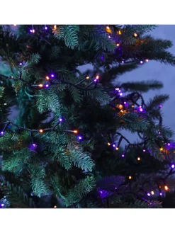 LED Lichterkette Twinkle 750 LED lila orange mit Timer L: 16m in grün