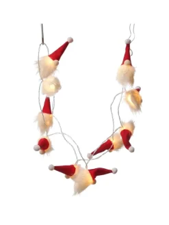 LED Lichterkette Wichtel 10 Weihnachtswichtel L: 1,3m in rot, weiß