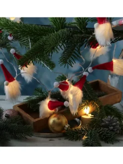 LED Lichterkette Wichtel 10 Weihnachtswichtel L: 1,3m in rot, weiß