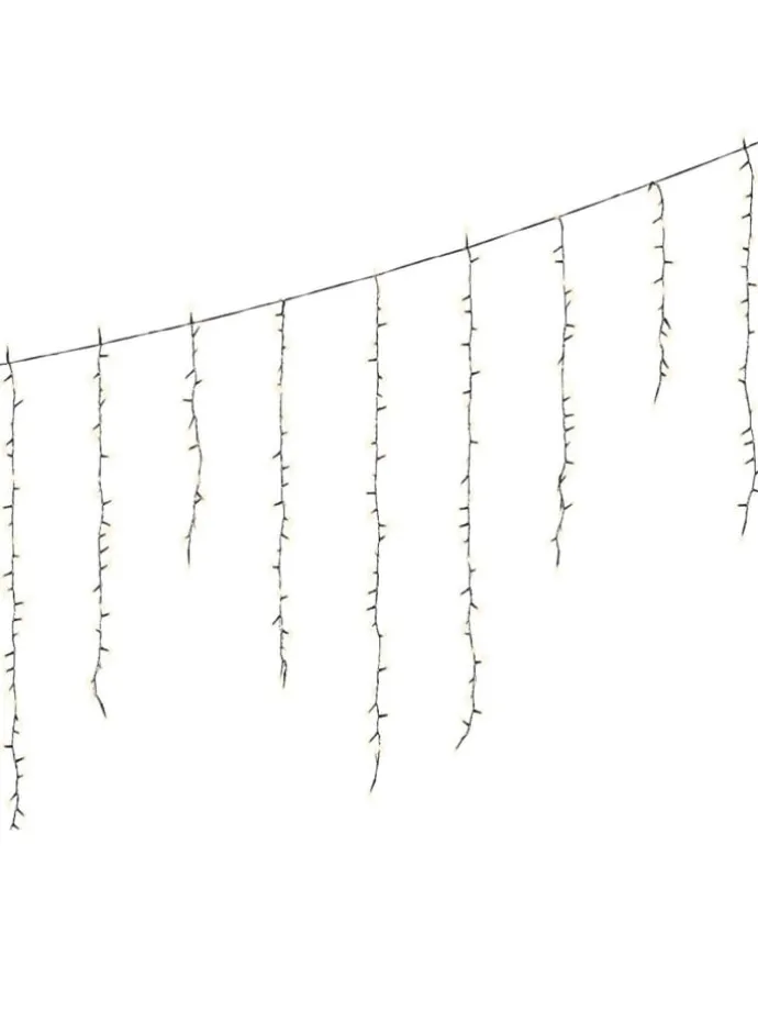 LED Lichtervorhang Eisregen 16 Stränge L: 3,75m in schwarz