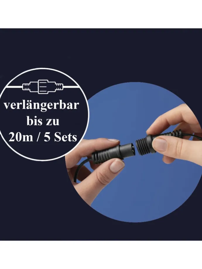 LED Lichtervorhang Eisregen 16 Stränge L: 3,75m in schwarz