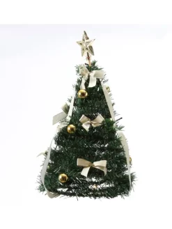LED Mini Weihnachtsbaum dekoriert beleuchtet H: 50,5cm in grün