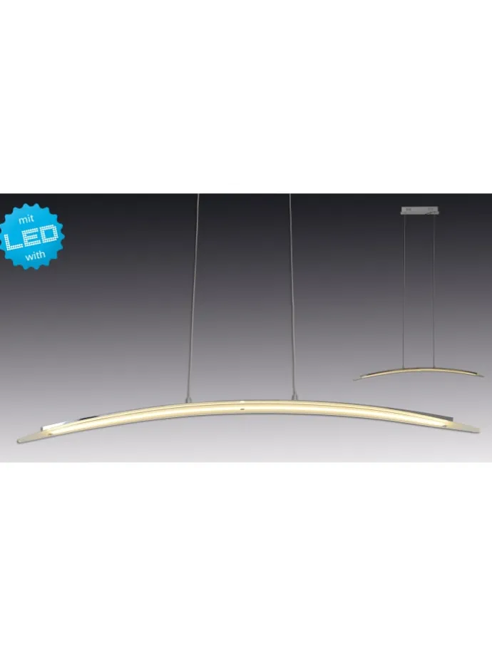 LED Pendelleuchte "SURF" in chrome - (L)100 cm x (B)8 cm x (H)120 cm - EEK G