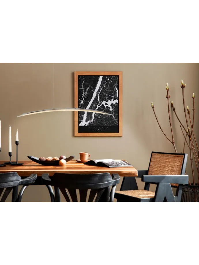 LED Pendelleuchte "SURF" in chrome - (L)100 cm x (B)8 cm x (H)120 cm - EEK G