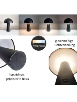 LED Pilz Tischlampe dimmbar Touch Farbwechsler IP44 Innen Außen 15x21cm Grün