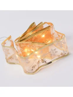 LED Seidenband Geschenkband in gold Länge 2,7m