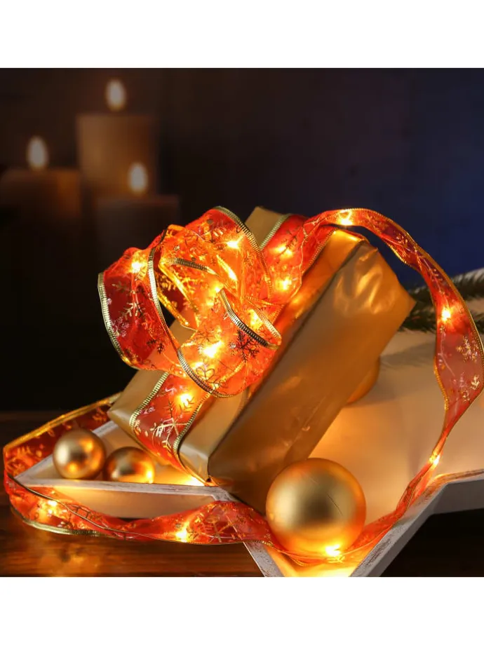 LED Seidenband Geschenkband in rot Länge 2,7m