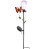 LED Solar Gartenstecker Schmetterling Deko Gartenspieß H: 84cm in bunt