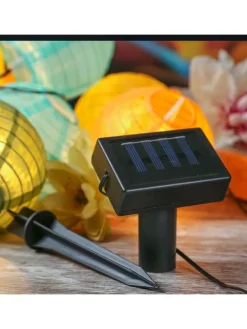 LED Solar Lichterkette 10 Lampions in bunt - L: 4,5m