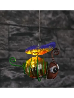 LED Solar Schmetterling Gartenfigur hängend in gelb