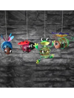 LED Solar Schmetterling Gartenfigur hängend in gelb