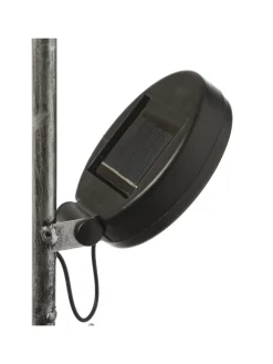 LED Solar Wasserhahn mit Blumentopf Gartendeko H: 60cm silber