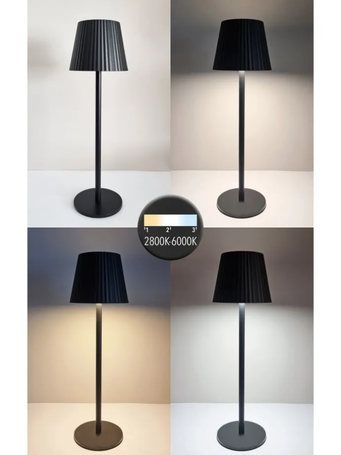 LED Tischlampe dimmbar Touch Farbwechsler IP44 Innen & Außen 36,5x11cm Schwarz