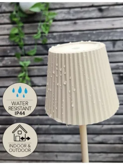 LED Tischlampe dimmbar Touch Farbwechsler IP44 Innen & Außen 36,5x11cm in Sand