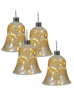 LED Weihnachtsartikel "GLOCKE" in gold - (L)11 cm x (B)11 cm x (H)13 cm