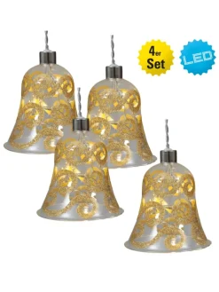 LED Weihnachtsartikel "GLOCKE" in gold - (L)11 cm x (B)11 cm x (H)13 cm