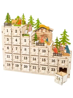 LED-Adventskalender "Weihnachtskrippe" zum Befüllen