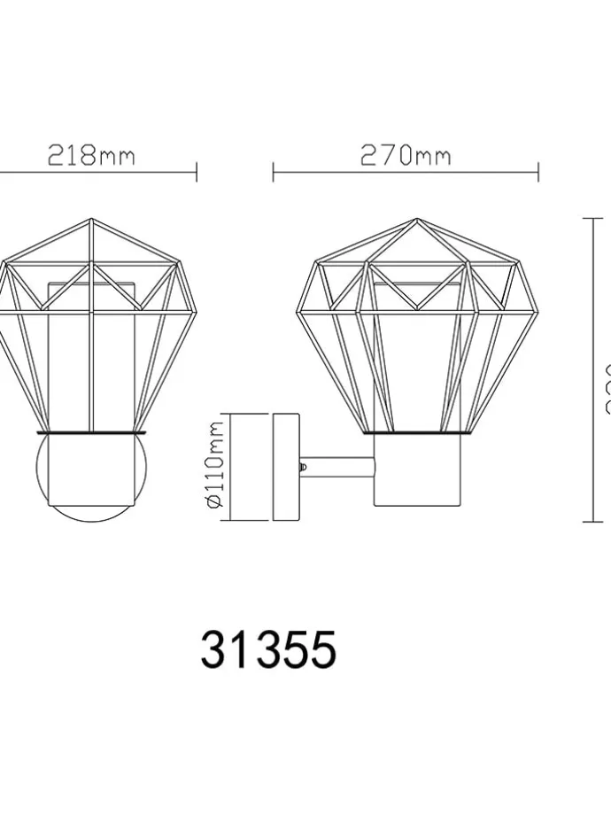 LED-Außenleuchte "Horace" in Schwarz - (B)22,5 x (H)31 cm