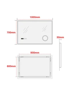 LED-Badezimmerspiegel Racale in Weiß (H)70cm (B)100cm