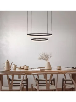 LED-CCT-Hängeleuchte "Circulo" in Schwarz/ Creme - EEK G (A bis G)