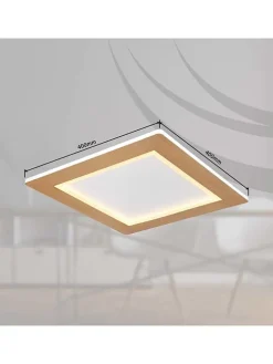 LED-Deckenleuchte "Clay" in Hellbraun - (B)40 x (H)40 cm