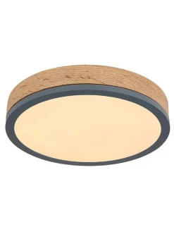 LED-Deckenleuchte "Doro" in Hellbraun/ Grau - Ø 30 cm