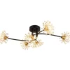 LED-Deckenleuchte "Fiore" in Schwarz/ Gold - (B)74 x (H)22 x (T)43 cm