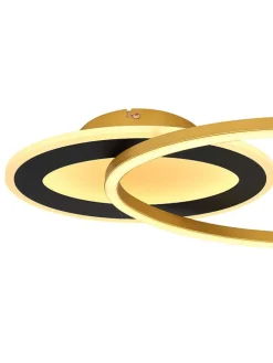 LED-Deckenleuchte in Gold - (B)53 x (H)7 x (T)23,5 cm