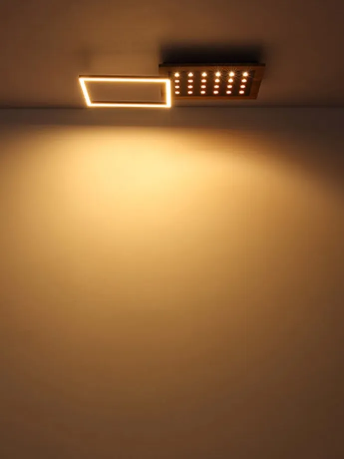 LED-Deckenleuchte in Hellbraun - (B)63,5 x (H)8,5 x (T)27,7 cm