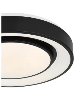 LED-Deckenleuchte in Schwarz/ Weiß - (H)7,5 x Ø 38 cm