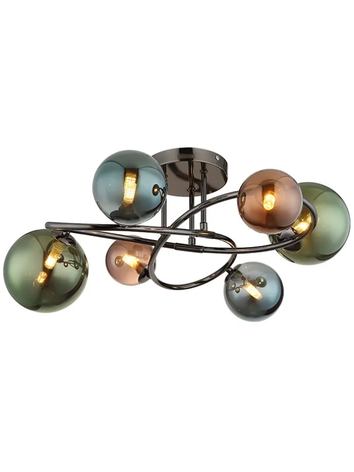 LED-Deckenleuchte "Riha" in Blau/ Grün/ Petrol - (H)25 x Ø 6,5 cm