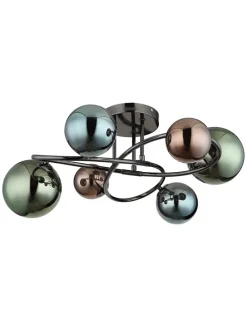 LED-Deckenleuchte "Riha" in Blau/ Grün/ Petrol - (H)25 x Ø 6,5 cm