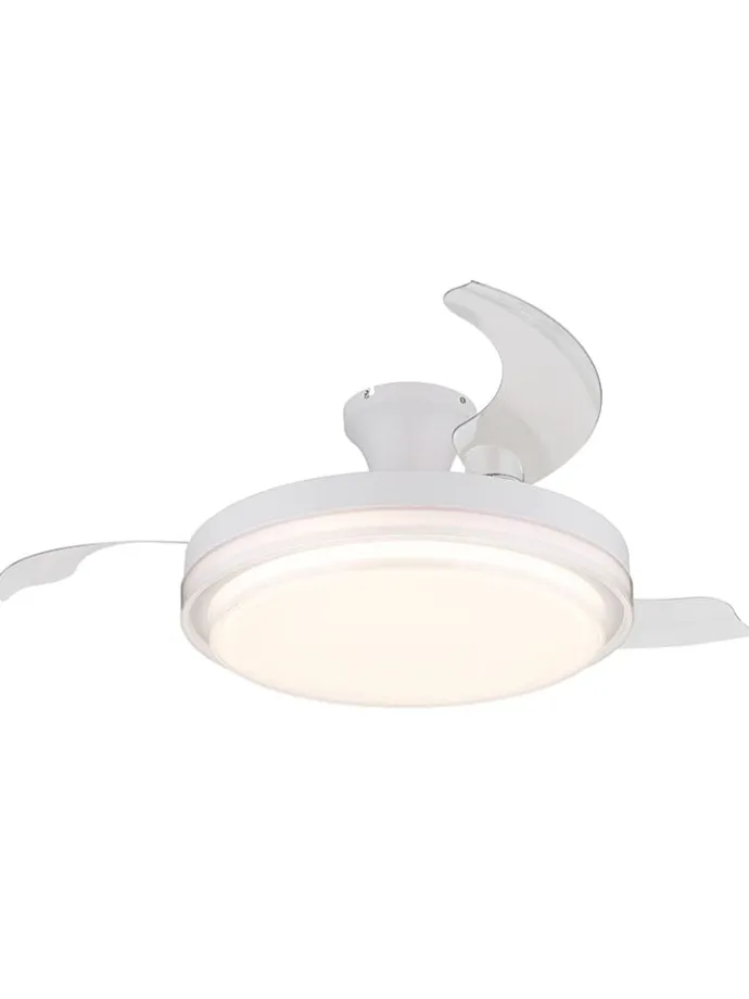 LED-Deckenventilator "Beliz" in Weiß - (H)27,5 x Ø 10,6 cm