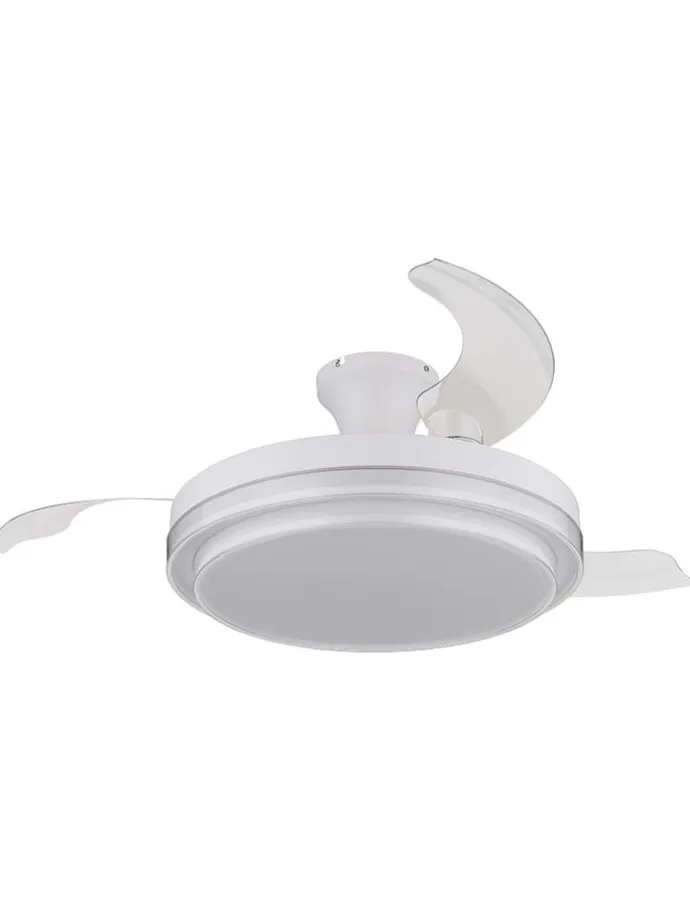 LED-Deckenventilator "Beliz" in Weiß - (H)27,5 x Ø 10,6 cm