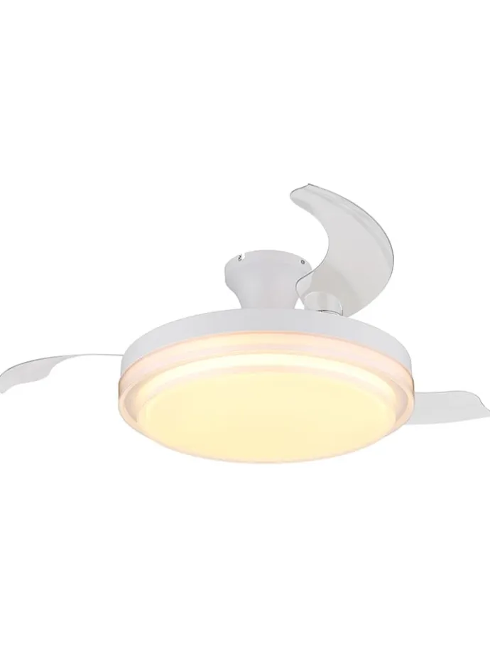 LED-Deckenventilator "Beliz" in Weiß - (H)27,5 x Ø 10,6 cm