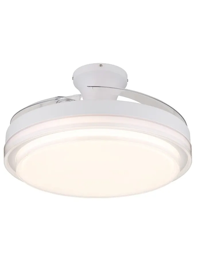 LED-Deckenventilator "Beliz" in Weiß - (H)27,5 x Ø 10,6 cm