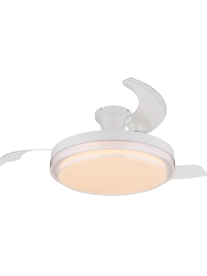 LED-Deckenventilator "Beliz" in Weiß - (H)27,5 x Ø 10,6 cm