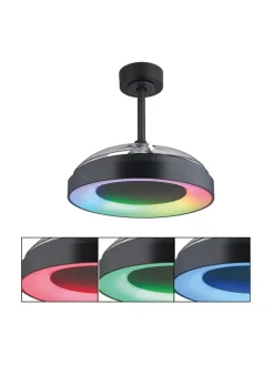 LED-Deckenventilator in Grau - (H)44,8 x Ø 91 cm