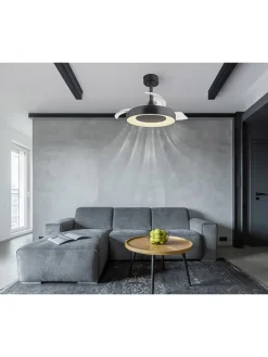 LED-Deckenventilator in Grau - (H)44,8 x Ø 91 cm