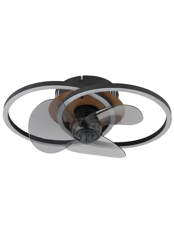 LED-Deckenventilator "Karen" in Schwarz - (B)42 x (H)14,4 x (T)28 cm