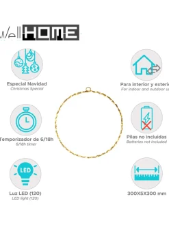 LED-Dekoanhänger in Gold - Ø 30 cm