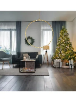 LED-Dekoanhänger in Gold - Ø 30 cm