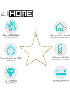 LED-Dekoanhänger in Gold - Ø 30 cm