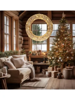 LED-Dekoanhänger in Gold - Ø 40 cm