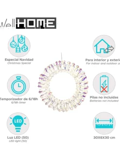 LED-Dekoanhänger in Silber - Ø 30 cm